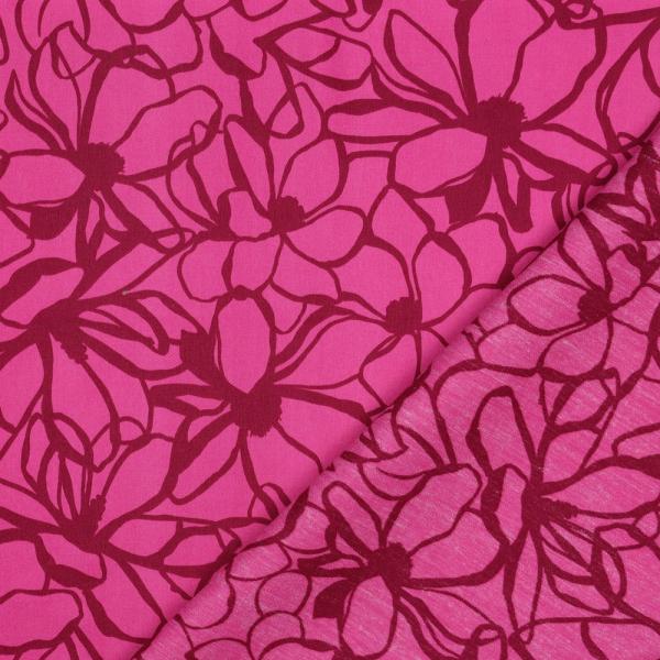 Baumwoll-Satin "Magnolia" von Nerida Hansen in Pink/Fuchsia